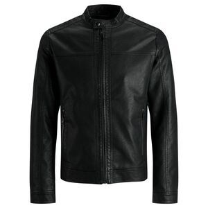 Jack Jones Black Polyamide Leather Men's Jacket